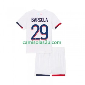Camisolas de futebol Paris Saint-Germain Bradley Barcola 29 Criança Equipamento Alternativa 2025/26 Manga Curta